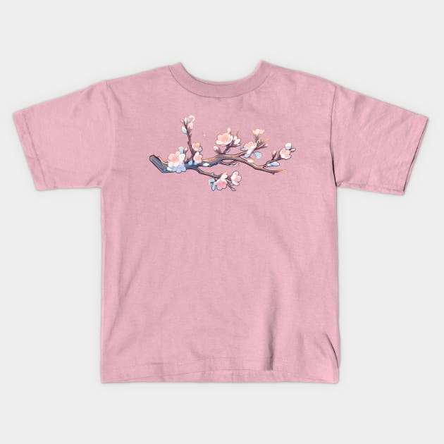 Kawaii Cherry Blossom Branch Kids T-Shirt by DarkSideRunners